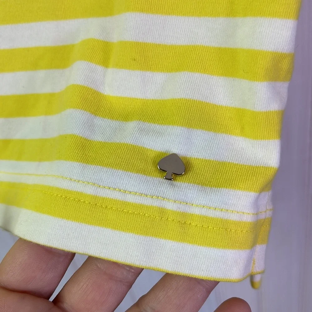 KATE SPADE BOATNECK BOW STRIPED TEE SMALL